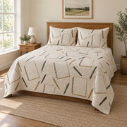 Quiet Pages Journaling Quilt Set, angled journaling bedroom view