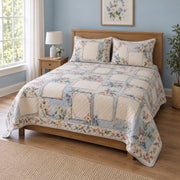 Memory Garden Journaling Quilt Set, angled journaling bedroom view