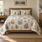 Quartz Cabinet Mineral Collecting Quilt Set, front mineral collecting bedroom view