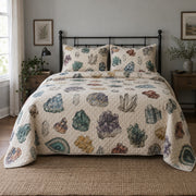 Mineral Study Mineral Collecting Quilt Set, front mineral collecting bedroom view