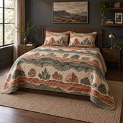 Earth Layers Mineral Collecting Quilt Set, angled mineral collecting bedroom view