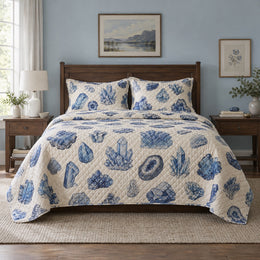 Blue Specimens Mineral Collecting Quilt Set