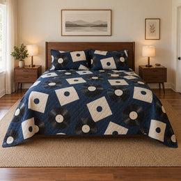 Midnight Records Vinyl Record Collecting Quilt Set