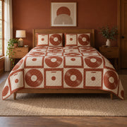 Retro Grooves Vinyl Record Collecting Quilt Set, front vinyl record collecting bedroom view