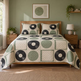 Sage Spin Vinyl Record Collecting Quilt Set