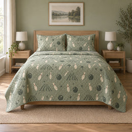 Sage Bowling Bowling Quilt Set