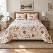 Copper Pins Bowling Quilt Set, front bowling bedroom view