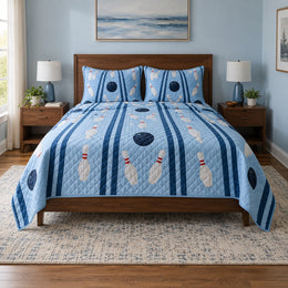 Blue Alley Bowling Quilt Set