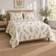 Whisk and Herb Chef Quilt Set, angled chef bedroom view