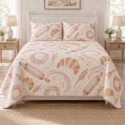Bakery Morning Chef Quilt Set, front chef bedroom view