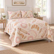 Bakery Morning Chef Quilt Set, angled chef bedroom view