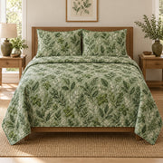 Botanical Pantry Chef Quilt Set, front chef bedroom view