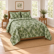 Botanical Pantry Chef Quilt Set, angled chef bedroom view