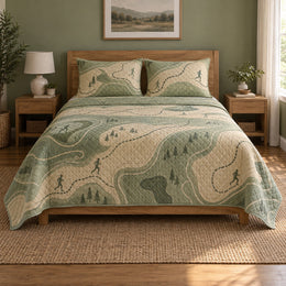 Route Study Marathon Running Quilt Set