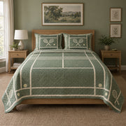 Court Lines Tennis Quilt Set, front tennis bedroom view