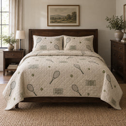 Quiet Rally Tennis Quilt Set