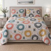 Wire Spool Electrician Quilt Set, front electrician bedroom view