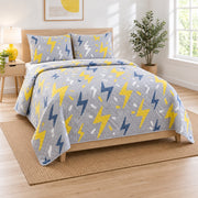 Spark Line Electrician Quilt Set, angled electrician bedroom view