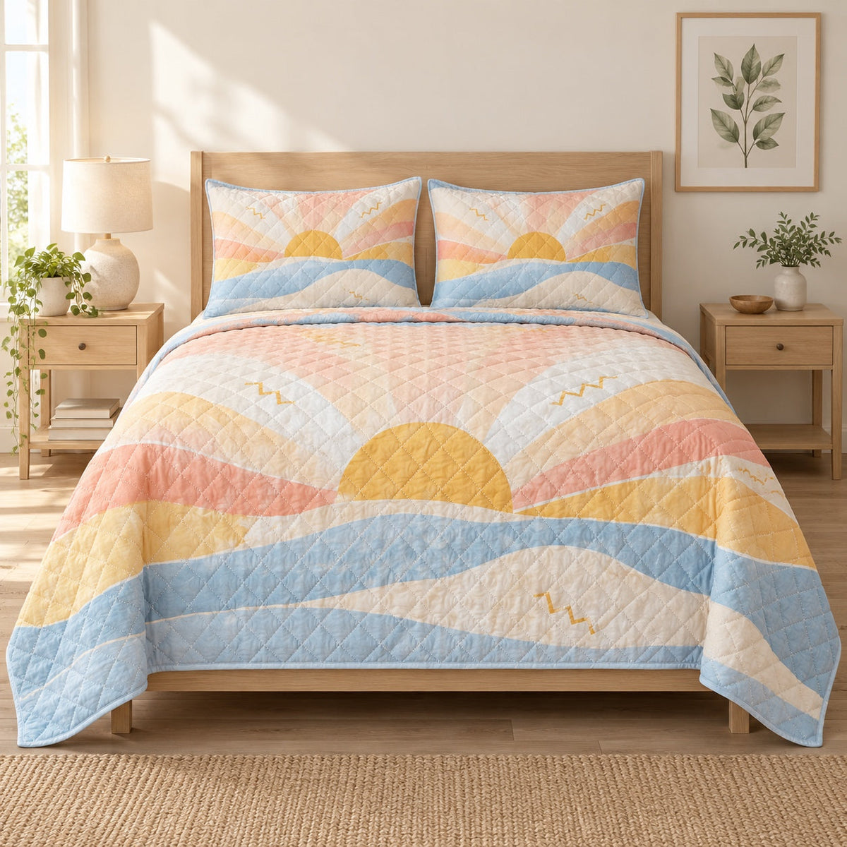 Voltage Dawn Electrician Quilt Set, front electrician bedroom view