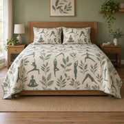 Botanical Balance Yoga Quilt Set, front yoga bedroom view