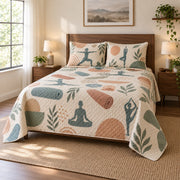 Quiet Mat Yoga Quilt Set, angled yoga bedroom view