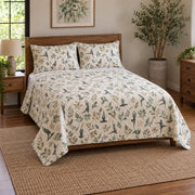 Garden Practice Yoga Quilt Set, angled yoga bedroom view