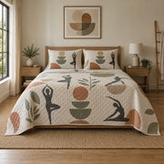 Linen Balance Yoga Quilt Set, front yoga bedroom view
