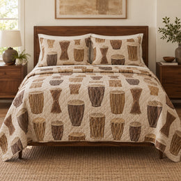 Walnut Shells Drums Quilt Set