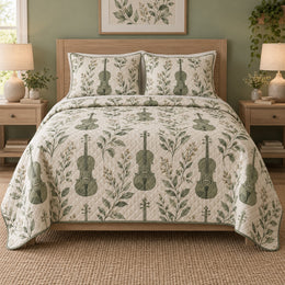 Sage Strings Violin Quilt Set