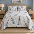 Blue Strings Violin Quilt Set