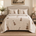 Linen Melody Violin Quilt Set