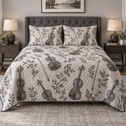 Quiet Chamber Violin Quilt Set