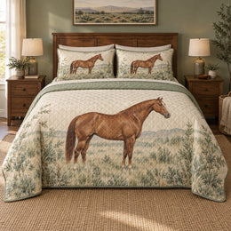 Sage Ranch Portrait American Quarter Horse Quilt Set