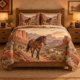 Copper Canyon Trail American Quarter Horse Quilt Set