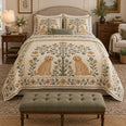Cream Folk Tree Goldendoodle Quilt Set