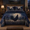Midnight Rooster Chicken and Rooster Quilt Set