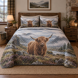 Misty Glen Cow Highland Cow Quilt Set