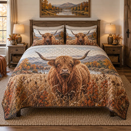Autumn Highland Highland Cow Quilt Set