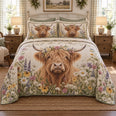 Wildflower Cow Highland Cow Quilt Set
