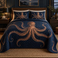 Midnight Deep Octopus Quilt Set