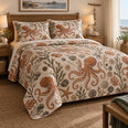 Terracotta Tidepool Octopus Quilt Set