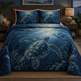 Indigo Swim Sea Turtle Quilt Set