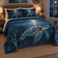 Moonlit Current Sea Turtle Quilt Set
