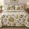 Breakfast Sketch Avocado Lovers Quilt Set