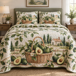 Market Basket Avocado Lovers Quilt Set