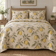Linen Citrus Lemon Lovers Quilt Set