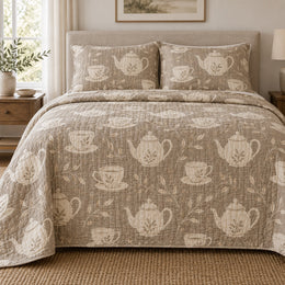 Cream Tea Service Loose Leaf Tea Lovers Quilt Set