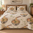Noodle Bar Sketch Ramen Lovers Quilt Set
