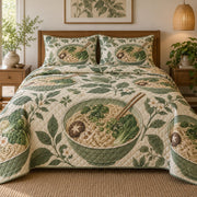 Miso Garden Ramen Lovers Quilt Set, front ramen lovers bedroom view