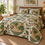 Miso Garden Ramen Lovers Quilt Set, angled ramen lovers bedroom view
